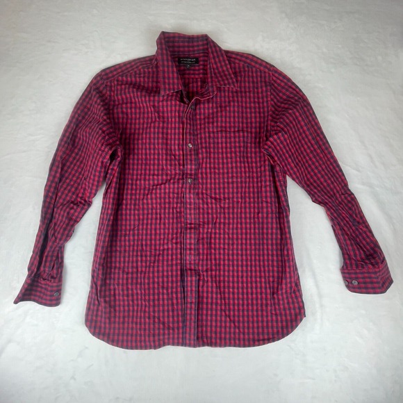 Banana Republic Shirt Mens XL Red Gingham Soft‎ Washed Tailored Fit Button Down - Picture 1 of 6